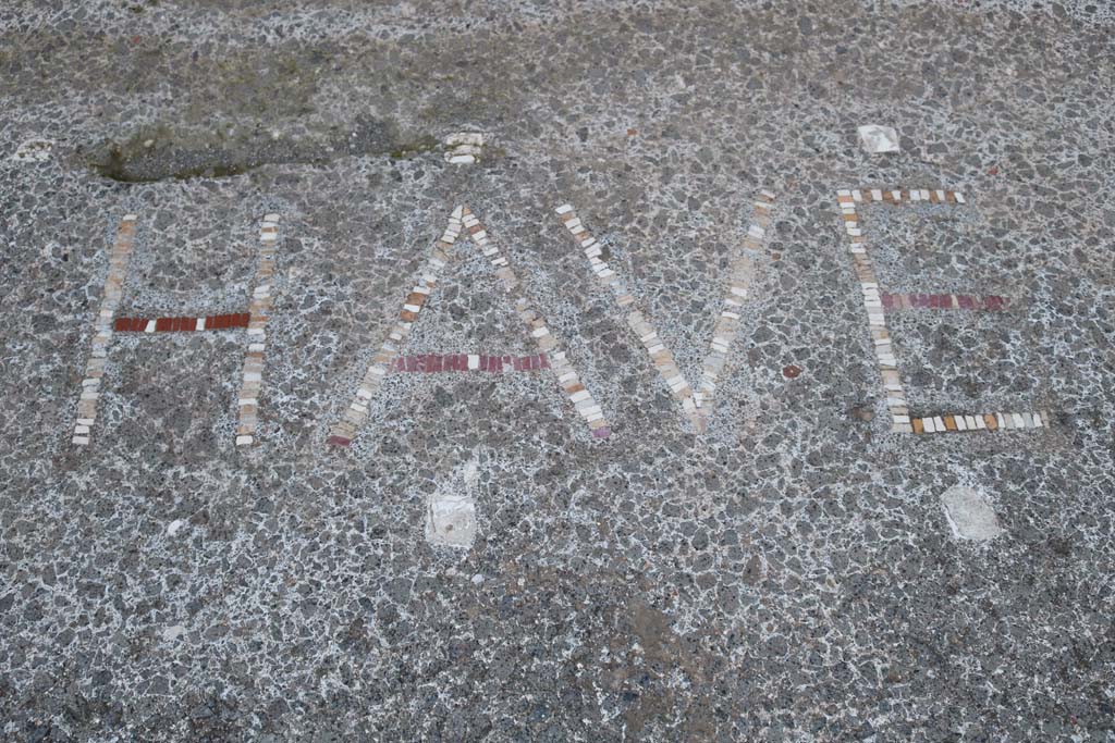 VI.12.2 Pompeii. December 2018. Detail of wording HAVE. Photo courtesy of Aude Durand.