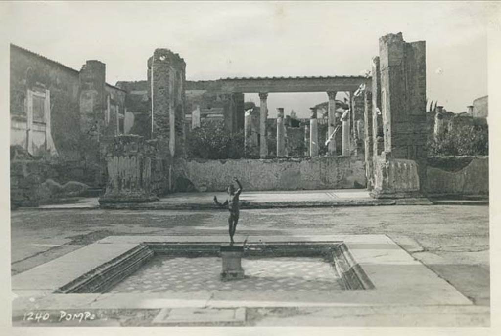 VI.12.2 Pompeii. pre-1937-39. Looking north-west across impluvium in atrium. Photo courtesy of American Academy in Rome, Photographic Archive. Warsher collection no. 1416a
