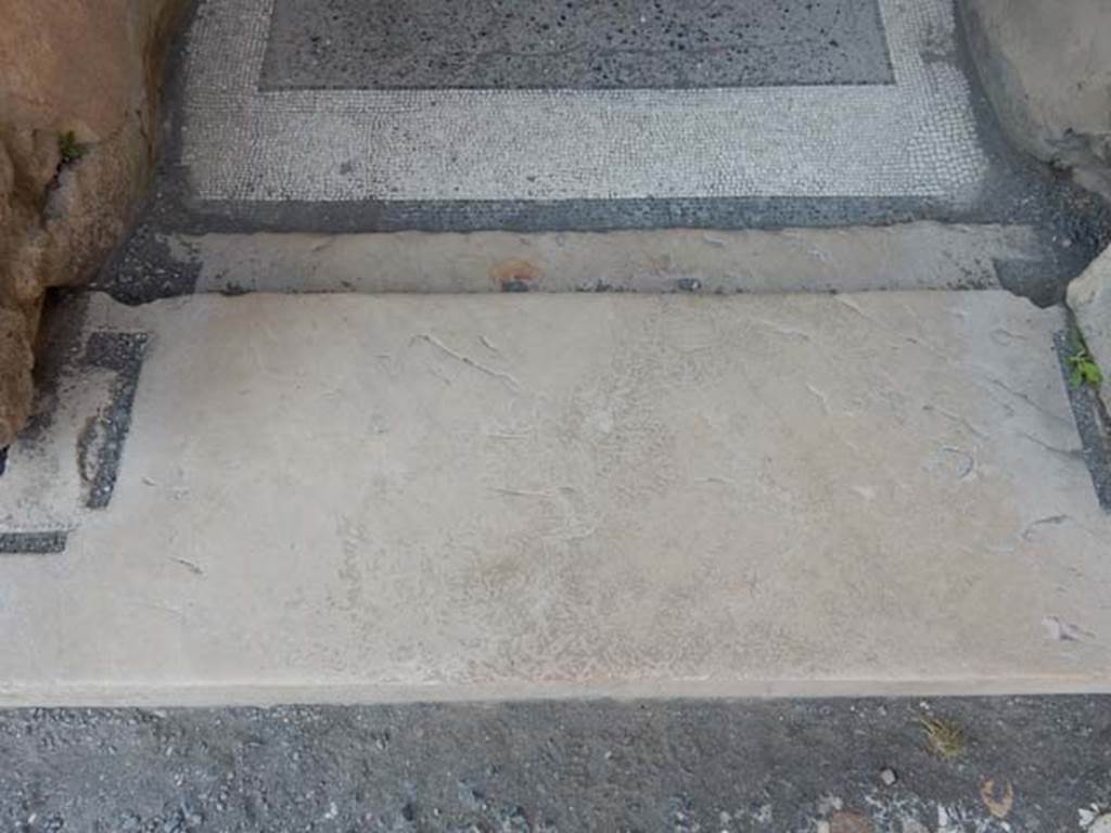 VI.12.2 Pompeii. May 2015. Threshold from middle (first) peristyle, in corridor leading north to rear (second) peristyle. Photo courtesy of Buzz Ferebee
