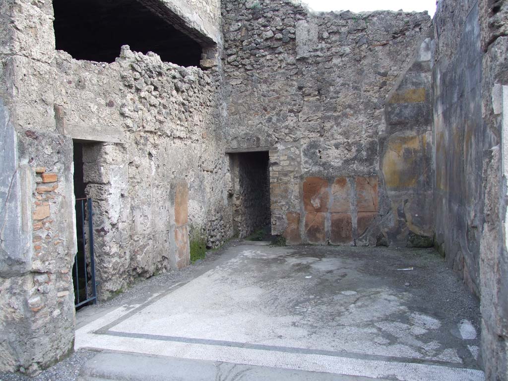 VI.12.2 Pompeii. March 2009. South-west corner and west wall of room on east side of corridor. 