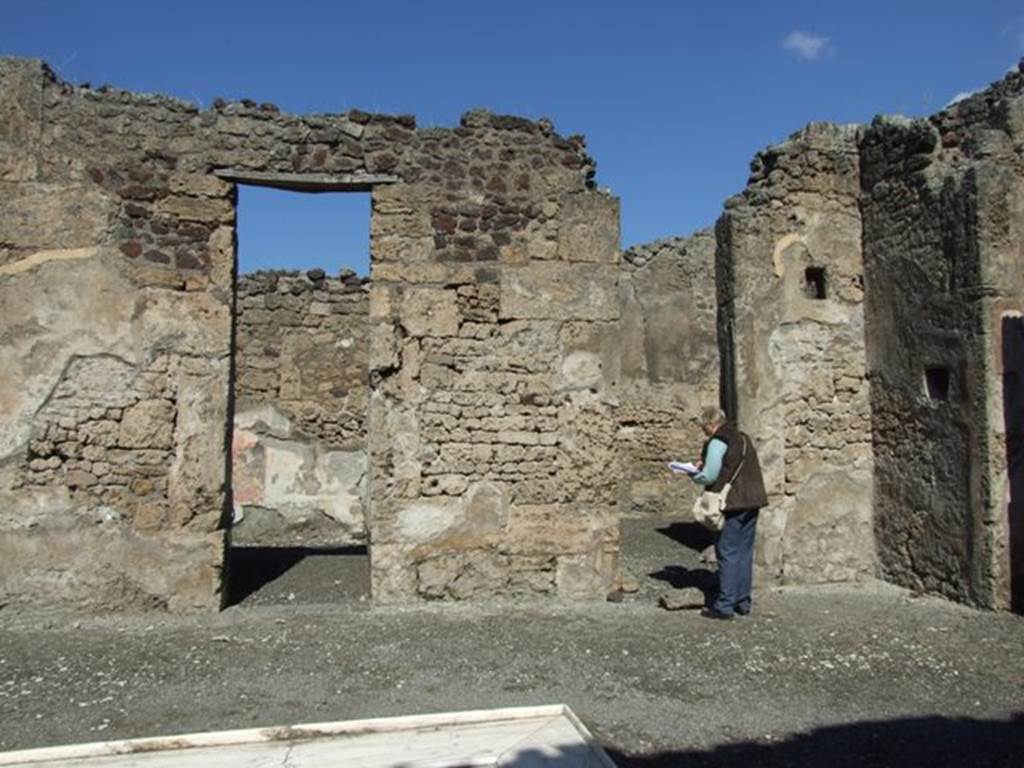 VI.14.20 Pompeii. March 2009. Room 1, north side of atrium, with doorways to rooms 7 and 8.