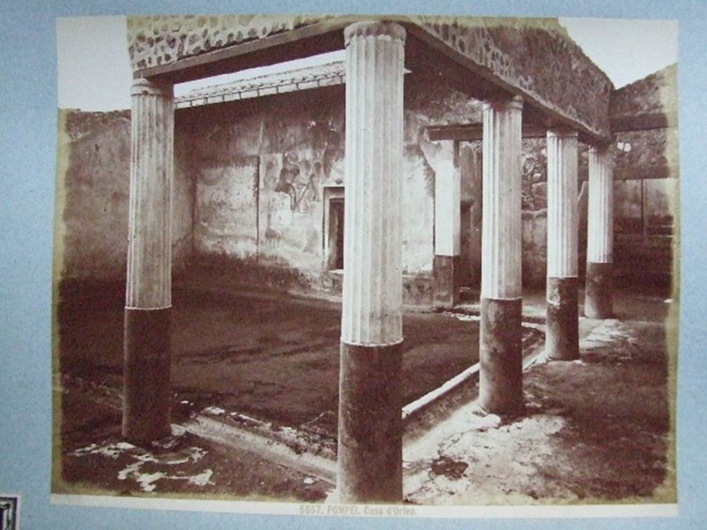 VI.14.20 Pompeii.   Peristyle with painting of Orpheus.  Old undated photograph. Courtesy of Society of Antiquaries. Fox Collection.
