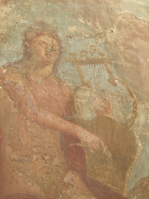 VI.14.20 Pompeii. March 2009. Room 18, Orpheus playing the lyre, from west wall of garden area.