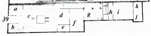 VI.14.39 Pompeii. Casa Lucrum Gaudium or Officina di tornitore
Room plan