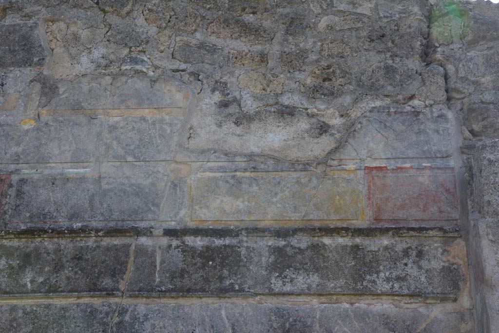 VI 15 5 Pompeii. March 2019. Oecus 24, upper south wall at west end above small doorway.
Foto Annette Haug, ERC Grant 681269 DÉCOR.
