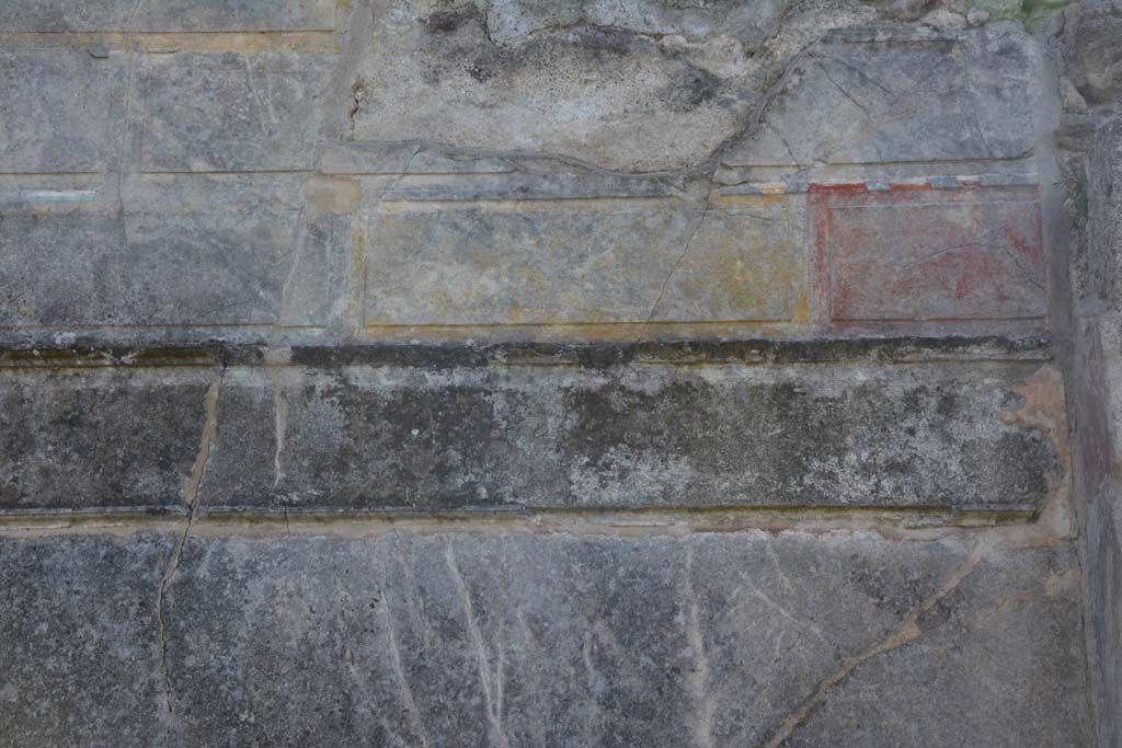 VI 15 5 Pompeii. March 2019. Oecus 24, detail from upper south wall at west end above small doorway.
Foto Annette Haug, ERC Grant 681269 DÉCOR.
