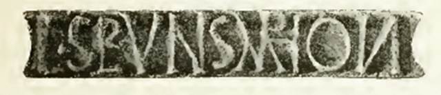 VI.15.5 Pompeii. Facsimile of bronze seal found in the atrium naming L. Sepun(i) Symphron(is).  See Notizie degli Scavi, 1896, (p.228)
