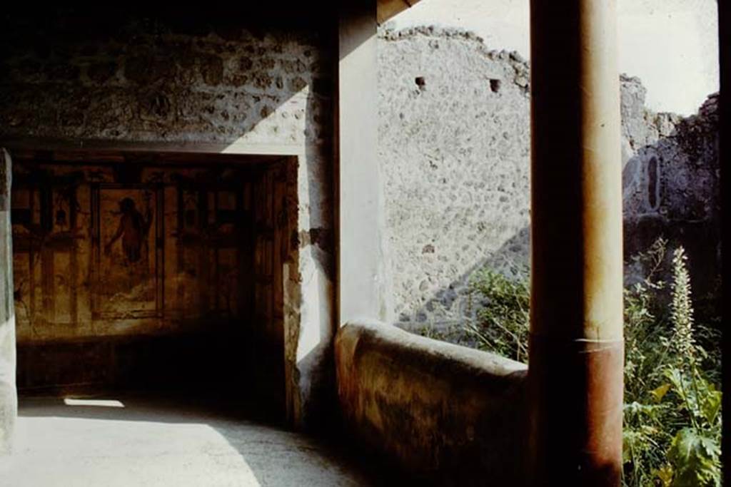 VI.15.8 Pompeii. 1961. Looking south from the atrium along the portico. Photo by Stanley A. Jashemski.
Source: The Wilhelmina and Stanley A. Jashemski archive in the University of Maryland Library, Special Collections (See collection page) and made available under the Creative Commons Attribution-Non Commercial License v.4. See Licence and use details.
J61f0437