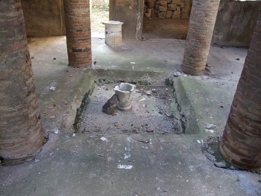 VI.15.9 Pompeii. March 2009. Atrium. Looking west across Impluvium.