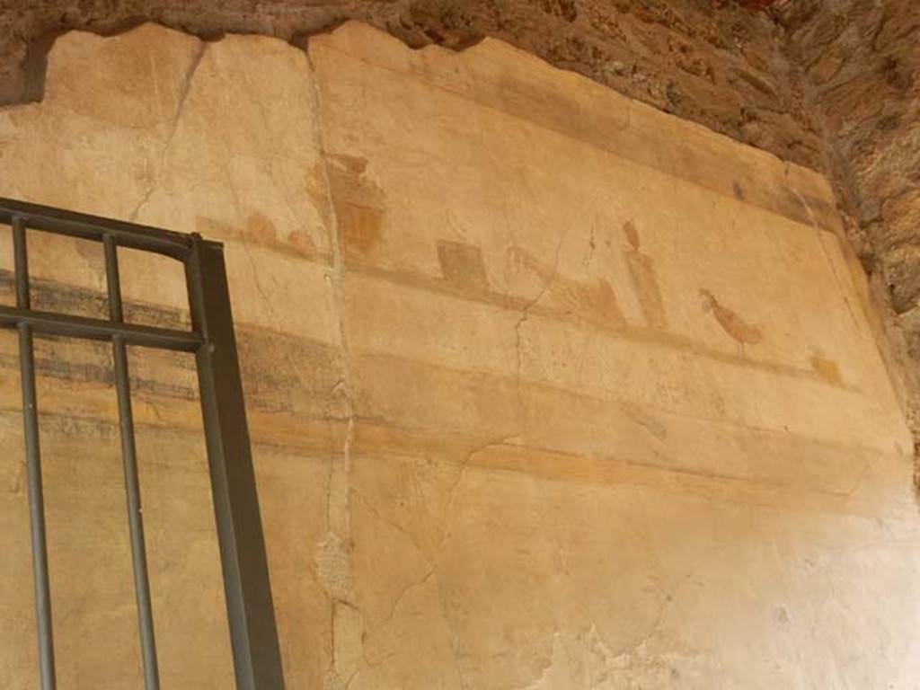 VI.16.7 Pompeii. May 2016. Entrance A upper south wall, painting of still life, after recent restoration. Photo courtesy of Buzz Ferebee.
