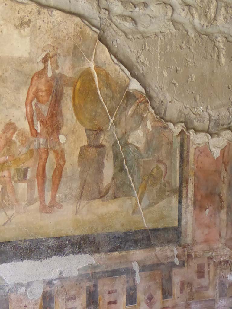 VI.16.7 Pompeii. September 2015. Exedra G, detail from central painting on north wall.
Foto Annette Haug, ERC Grant 681269 DÉCOR.
