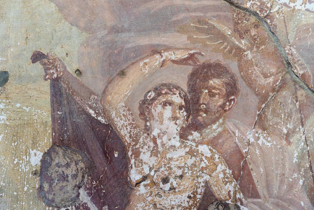 VI.16.15 Pompeii. January 2024. Room G, detail from central painting of Mars and Venus from north wall. Photo courtesy of Johannes Eber.