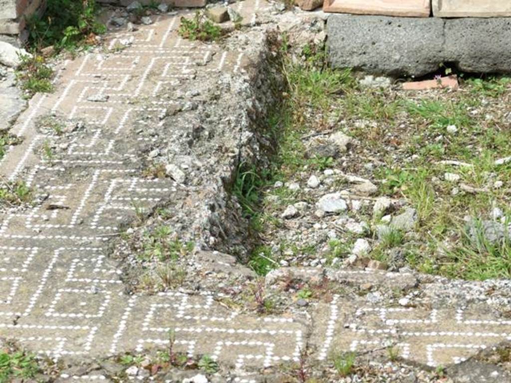 VI.16.27 Pompeii. March 2009. Impluvium decorative edging on west side.