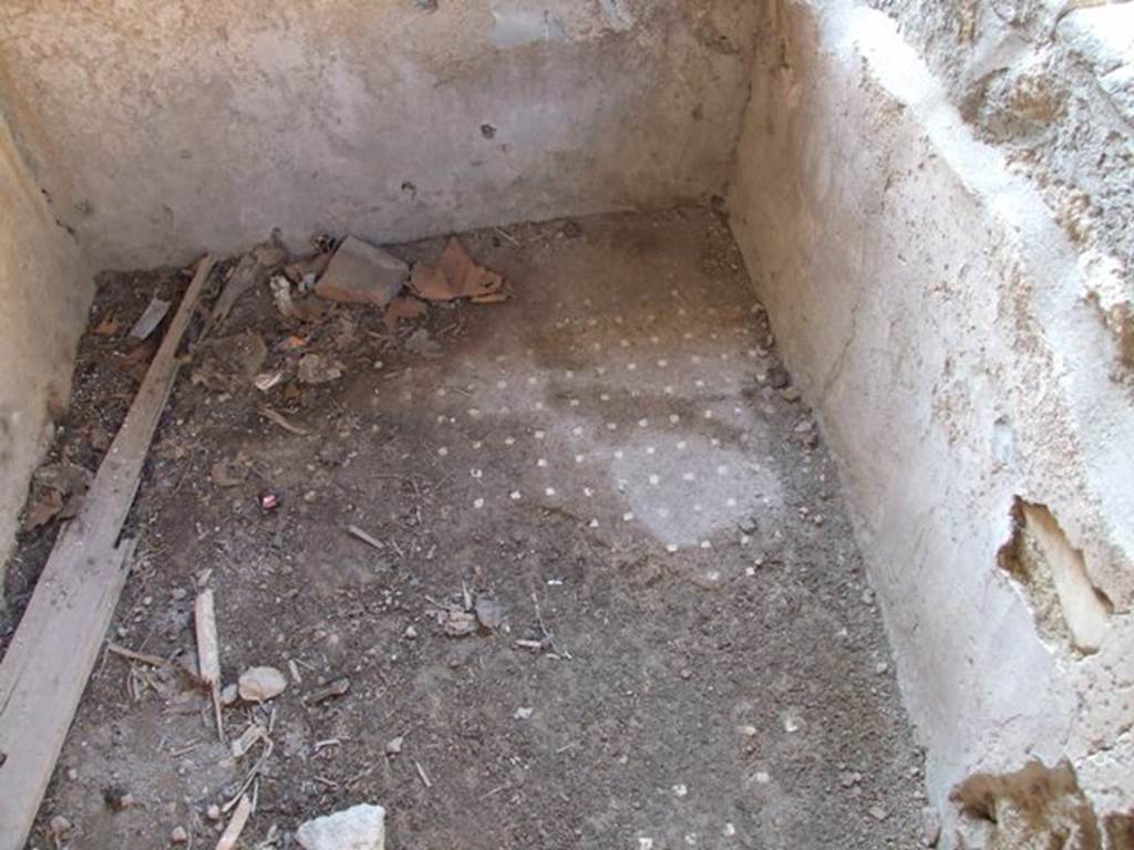 VI.16.33 Pompeii. December 2007. Decorative floor at the rear of the counter. 
According to Sogliano, the floor was of opus signinum.
See Notizie degli Scavi di Antichit, 1908, (p.289)

