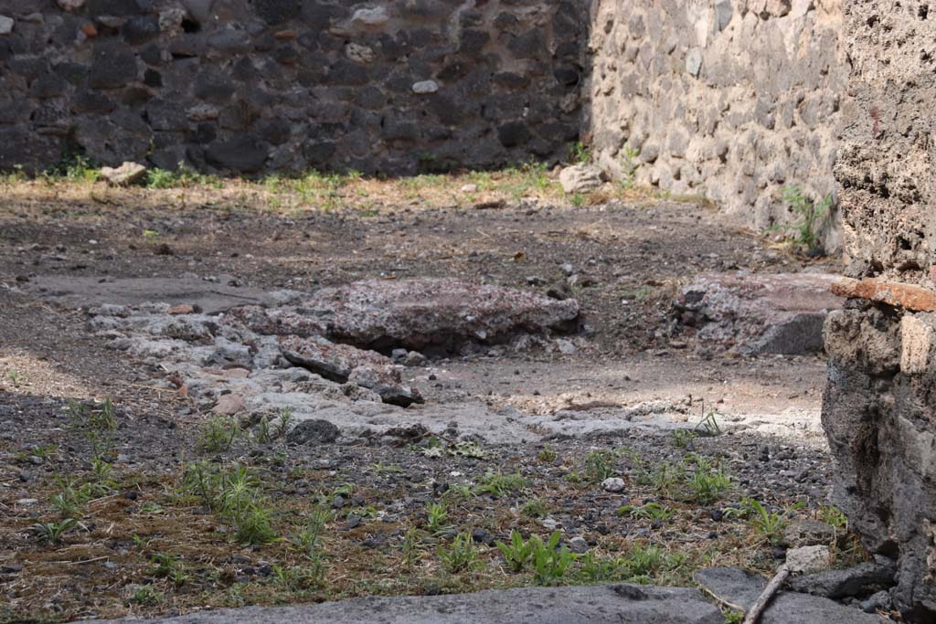 VI.17.5 Pompeii. September 2021. 
Looking north-west across atrium towards impluvium, taken through wide doorway from VI.17.6. Photo courtesy of Klaus Heese.
