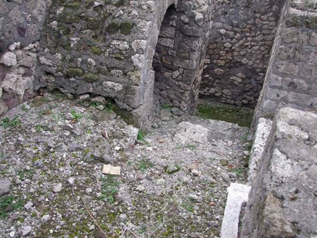 VI.17.10 Pompeii. September 2021. 
Looking through doorway to cubiculum on south side of atrium, with remaining decoration in south-west corner. Photo courtesy of Klaus Heese.
