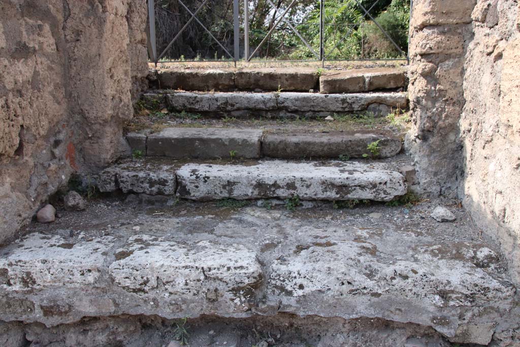 VI.17.13 Pompeii. September 2021. Entrance doorway with steps to vestibule. Photo courtesy of Klaus Heese.