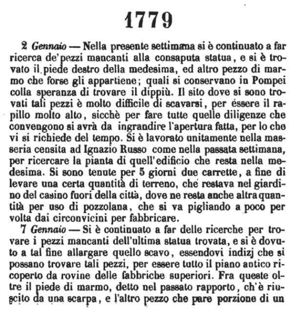 Copy of Pompeianarum Antiquitatum Historia 1, I, Page 302, January 1779