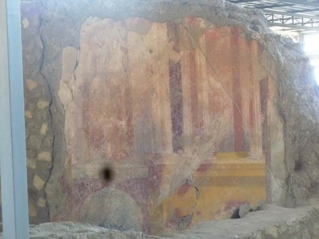 VI.17.41 Pompeii. May 2011. Looking towards west wall of room with painted decoration, on south side of atrium. Photo courtesy of Michael Binns.
