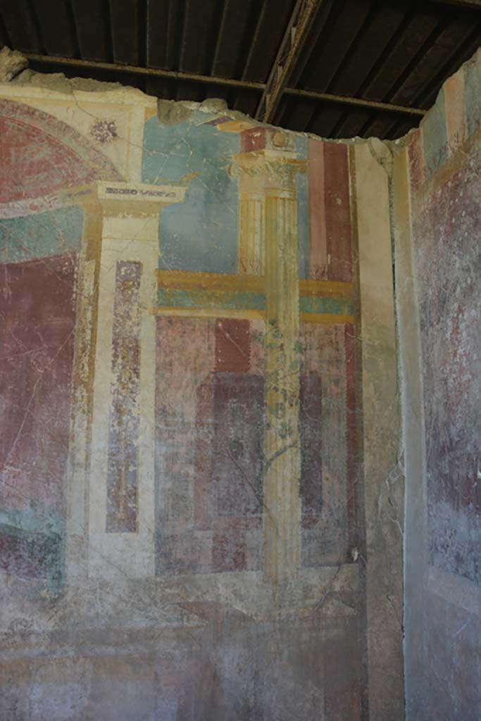VI.17.41 Pompeii. September 2019. South end of east wall of exedra 18. 
Foto Annette Haug, ERC Grant 681269 DÉCOR.


