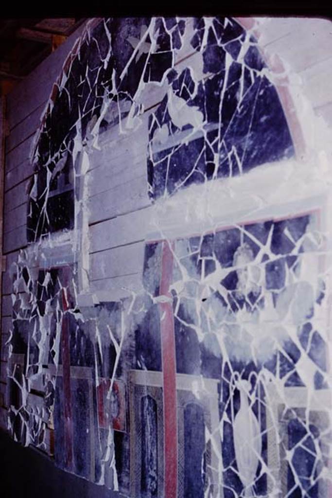 VI.17.42 Pompeii, 1980. Garden fresco from west wall during its reconstruction. Photo by Stanley A. Jashemski.
Source: The Wilhelmina and Stanley A. Jashemski archive in the University of Maryland Library, Special Collections (See collection page) and made available under the Creative Commons Attribution-Non Commercial License v.4. See Licence and use details.
J80f0205