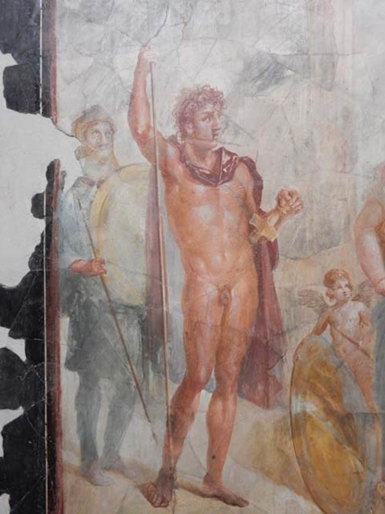 VI.17.42 Pompeii, May 2018. Triclinium 20, south wall, detail of Alexander the Great.
Archaeological Park of Pompeii, inv. 41657. Photo courtesy of Buzz Ferebee.