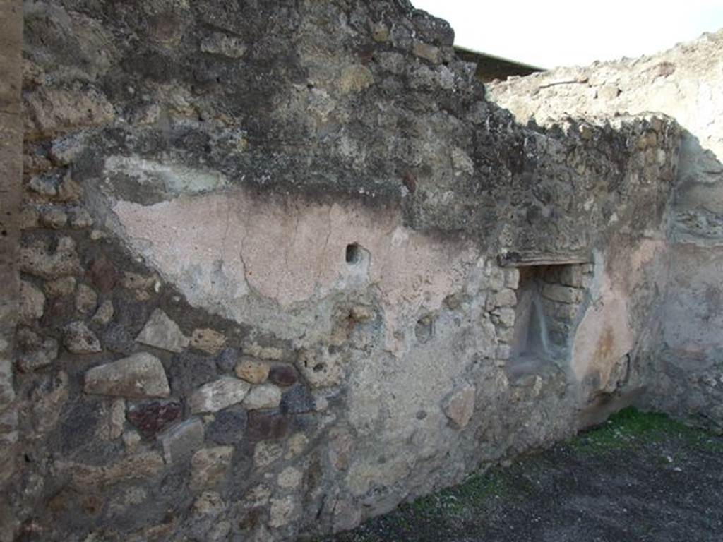 VII.1.7 Pompeii. December 2007. West wall with niche.