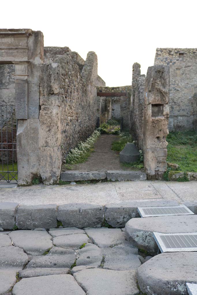 VII.1.18 Pompeii. December 2018.
Looking west from Via Stabiana. Photo courtesy of Aude Durand.
