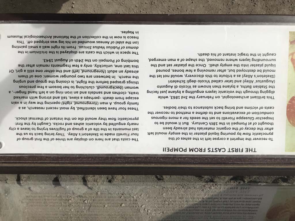 VII.1.47 Pompeii. April 2019. Room 8, display notice. Photo courtesy of Rick Bauer.