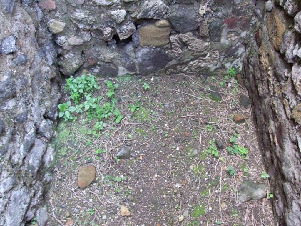 VII.2.8 Pompeii. March 2009. Site of latrine, at west end or rear of the steps.