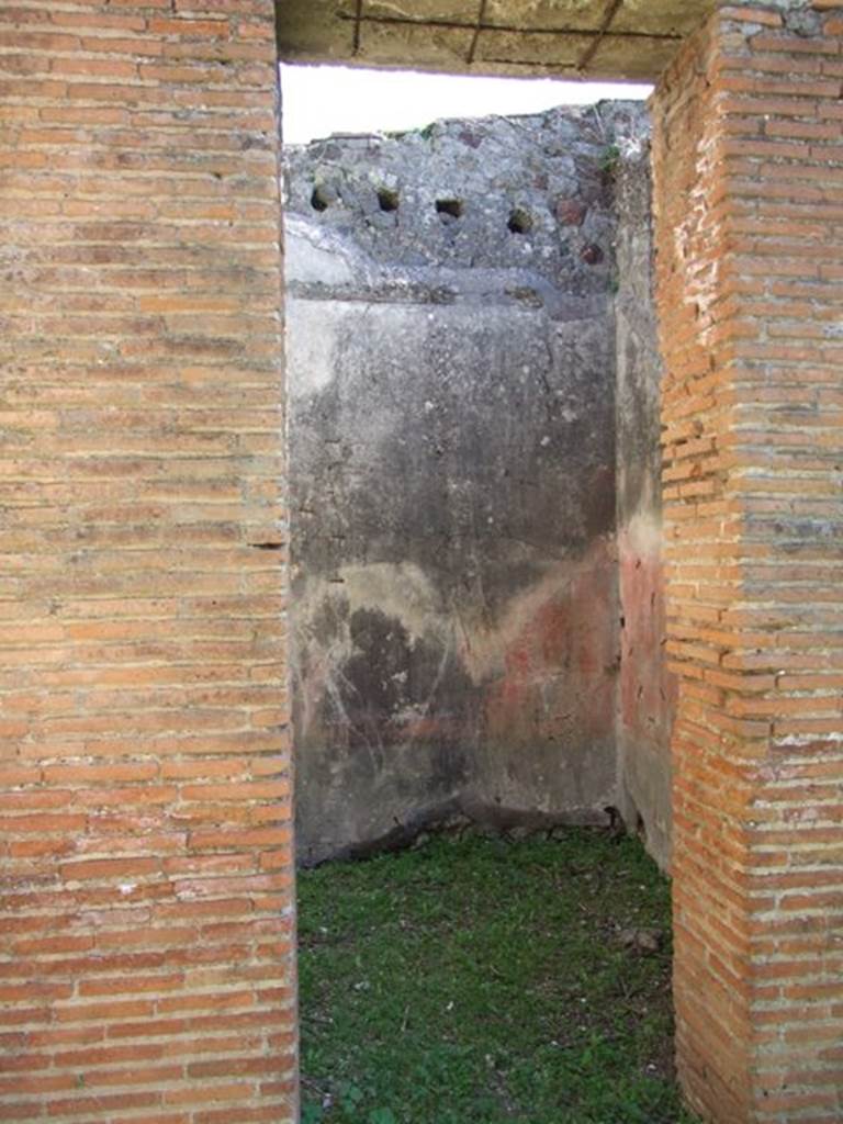 VII.2.18 Pompeii. March 2009. Room 3, cubiculum. Looking east.According to Della Corte, in a cubiculum off the atrium belonging to Vibia Tertulla, graffiti was found on the walls, repeatedly written seven times, at least twice the same and the last with thoughts of a peaceful sleep  
(Vibia)  Tertulla    [CIL IV 2319a and CIL IV 3112]
Tertulla  qu(i)esce    [CIL IV 3113]
See Della Corte, M., 1965.  Case ed Abitanti di Pompei. Napoli: Fausto Fiorentino.(p. 154)
