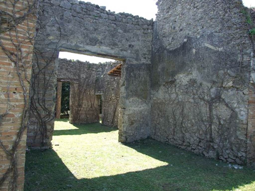 VII.2.20 Pompeii.  March 2009.  Room 8.  Double Tablinum.  North part.  Looking south west through to south part.