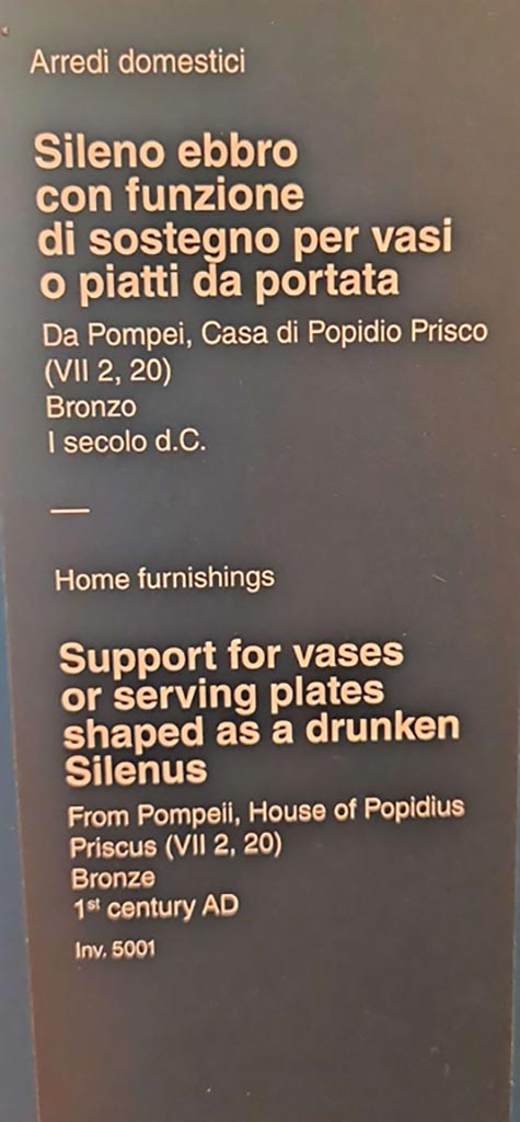 VII.2.20 Pompeii. October 2023.
Decsription card. Photo courtesy of Giuseppe Ciaramella. 
