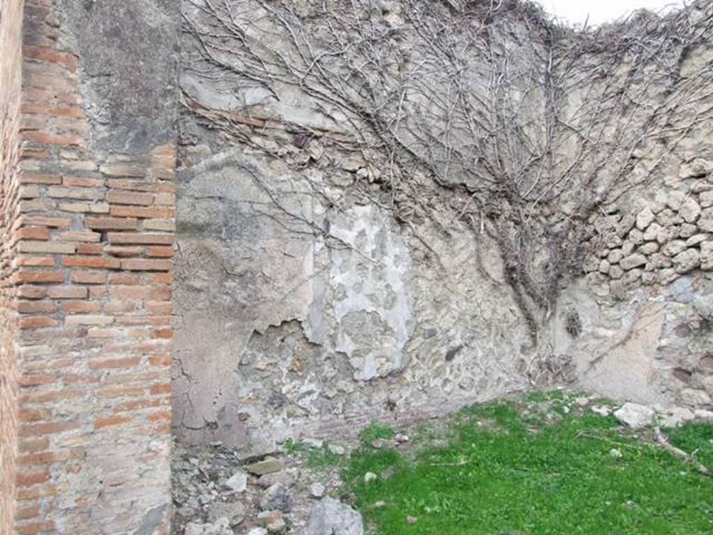 VII.2.34 Pompeii. December 2007. West wall of shop.