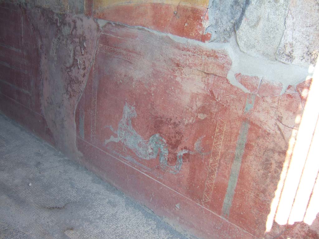 VII.2.45 Pompeii. September 2005. Vestibule. East wall.