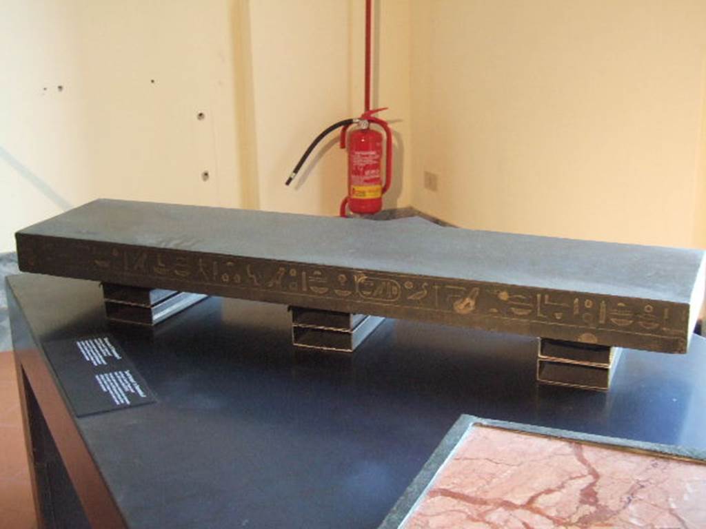 Part of the dedication on the Sacred banquet of Psammetico II. Now in Naples Archaeological Museum.