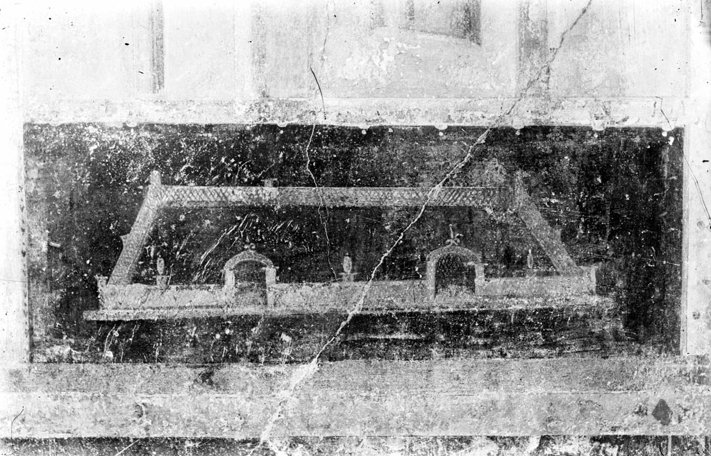 VII.3.29 Pompeii. W.1420. Garden painting from west end of south wall of cubiculum.
Photo by Tatiana Warscher. Photo © Deutsches Archäologisches Institut, Abteilung Rom, Arkiv. 
