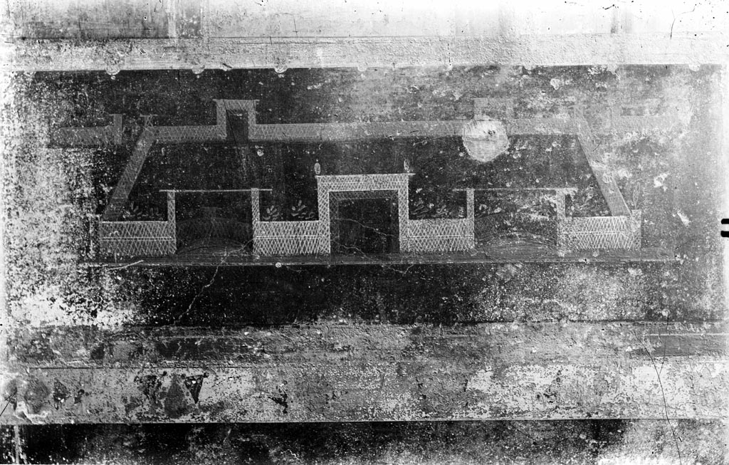 VI.3.29 Pompeii. W.1419. Garden painting from the west end of the north wall of the cubiculum.
Photo by Tatiana Warscher. Photo © Deutsches Archäologisches Institut, Abteilung Rom, Arkiv. 
