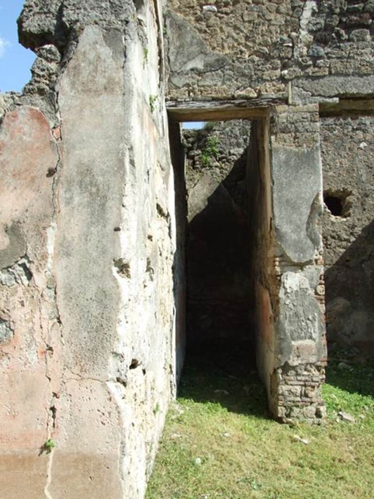 VII.3.29 Pompeii. March 2009. Doorway to Room 12, Corridor leading to Garden area (not accessable)