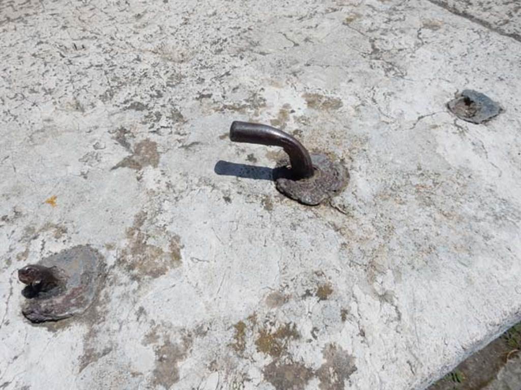 VII.4.1 Pompeii. May 2018. Detail from top of podium at north end of centre. Photo courtesy of Buzz Ferebee.