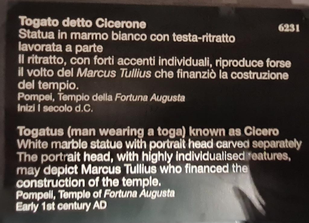 VII.4.1 Pompeii. April 2023. Descriptive card. Photo courtesy of Giuseppe Ciaramella.