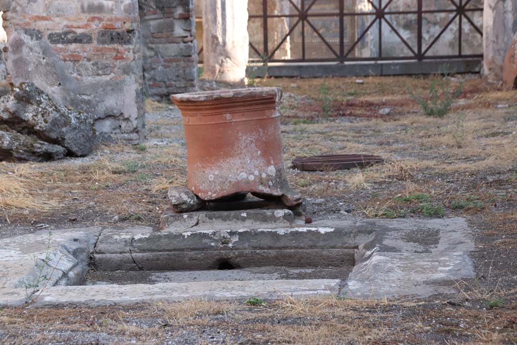VII.4.56 Pompeii. September 2021. Room 1, looking south across atrium, with impluvium, and terracotta puteal. Photo courtesy of Klaus Heese.