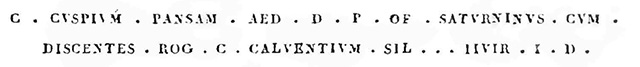 VII.4.61 Pompeii. 1829. Inscriptions as printed in BdI. These are recorded as two inscriptions in C.I.L., as CIL IV 275 and CIL IV 276. See Bullettino dellInstituto di Corrispondenza Archeologica (DAIR), 1829. p. 148. See Corpus Inscriptionum Latinarum Vol. IV, 1871. Berlin: Reimer. p. 22 and p. 194..