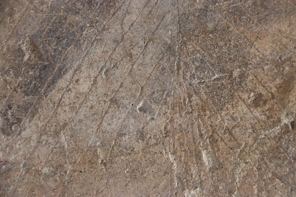 VII.5.8 Pompeii. October 2024. Corridor 45, detail of ship graffiti. Photo courtesy of Klaus Heese.