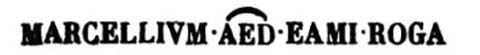 According to the Epigraphic database Roma this reads
Marcellum d(ilem) EAMI roga(t)   [CIL IV 539]
M. Casellius Marcellus, was a candidate for aedile for the years 76-78, p. Chr., one known to us from 170 (certain) and 10 (dubious) painted pompeian inscriptions.

