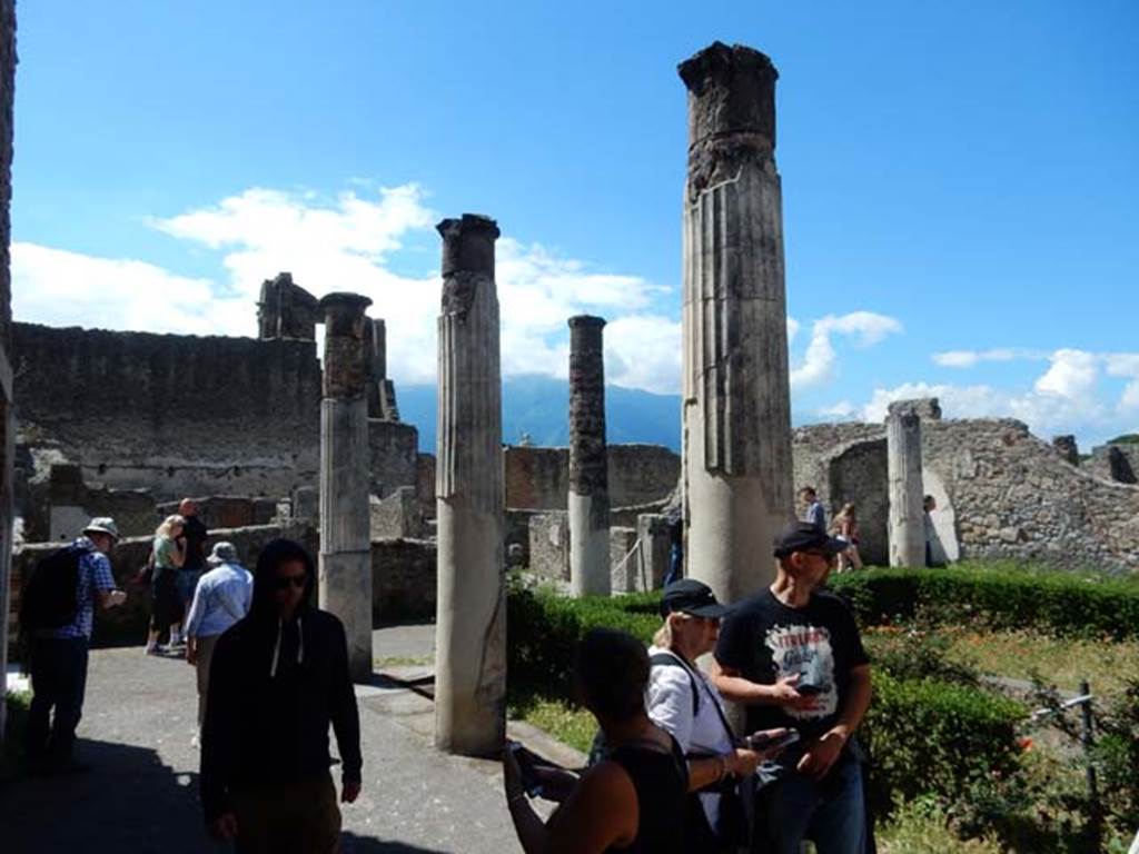 VII.7.5 Pompeii, May 2018. Looking south along east portico. Photo courtesy of Buzz Ferebee.

