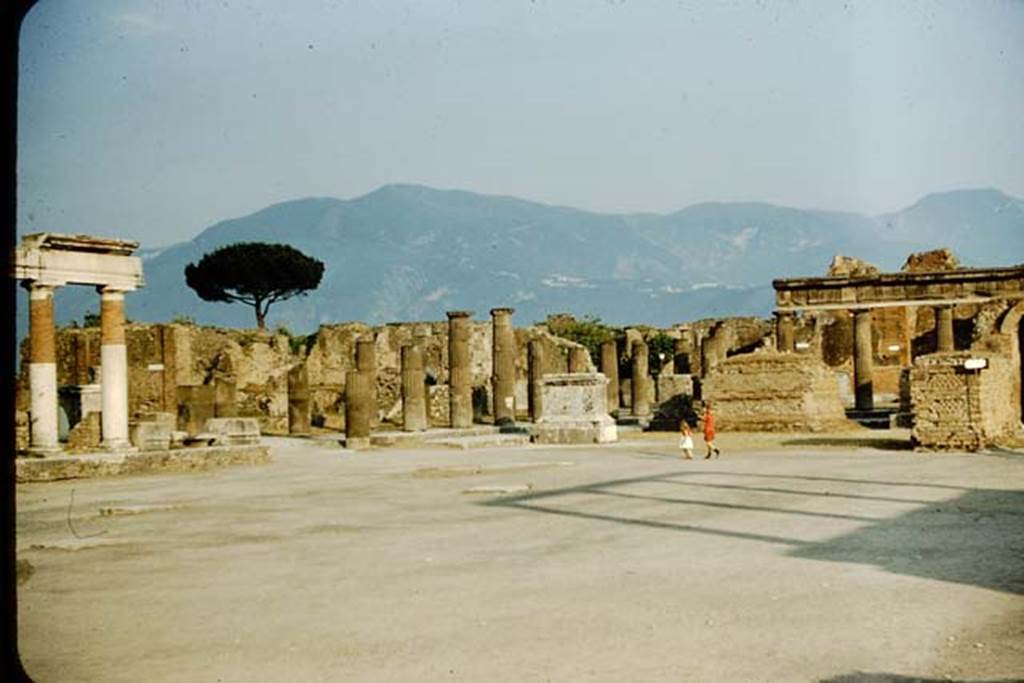 VII.8 Forum. 1957. Looking towards south-east corner. Photo by Stanley A. Jashemski.
Source: The Wilhelmina and Stanley A. Jashemski archive in the University of Maryland Library, Special Collections (See collection page) and made available under the Creative Commons Attribution-Non Commercial License v.4. See Licence and use details.
J57f0360
