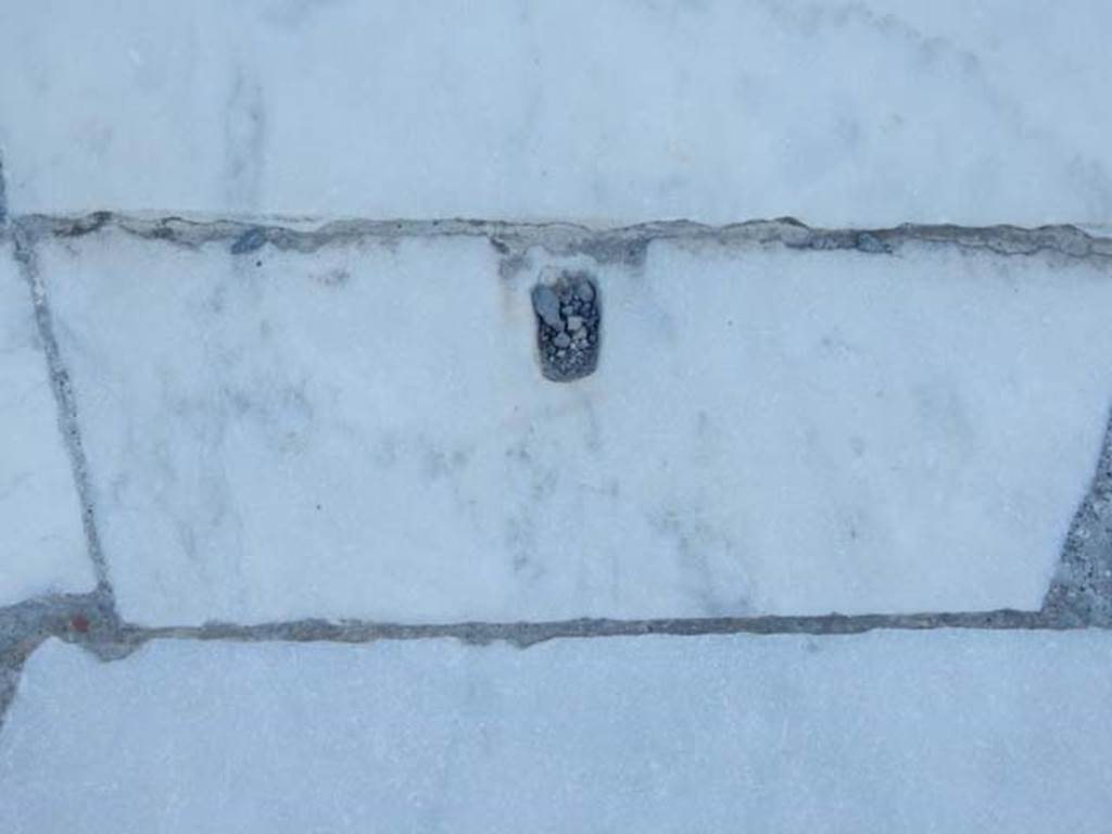 VII.9.2 Pompeii, May 2018. Detail from entrance doorway threshold. Photo courtesy of Buzz Ferebee.

