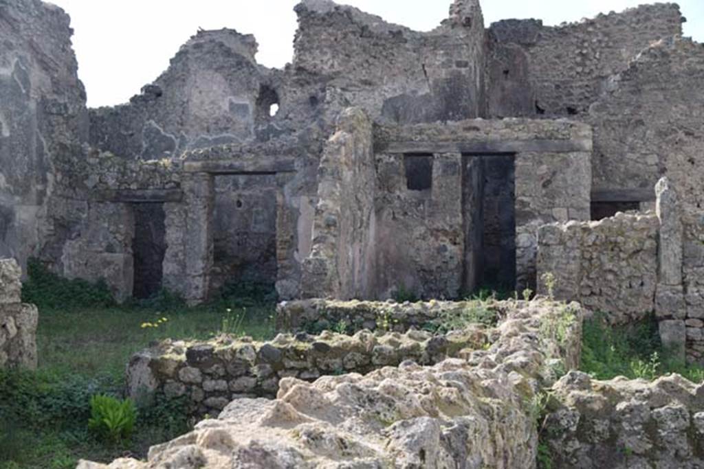 VII.10.12 Pompeii. November 2016. Looking west across shop to atrium of dwelling.
Photo courtesy of Marie Schulze.

