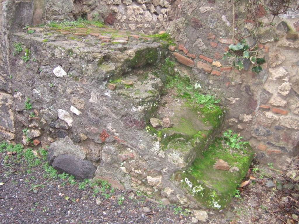 VII.13.8 Pompeii. December 2005. Fauces, north end, stairs to upper floor.